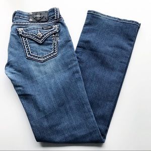 Miss Me Boot Cut Jeans Flap Pocket Buckle 28x33